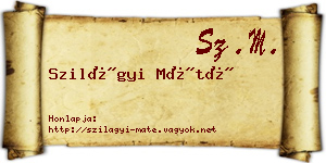 Szilágyi Máté névjegykártya