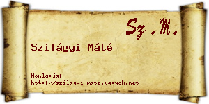 Szilágyi Máté névjegykártya