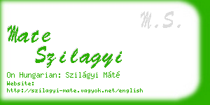 mate szilagyi business card