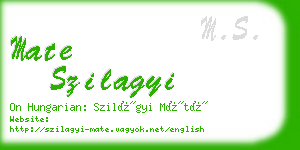 mate szilagyi business card